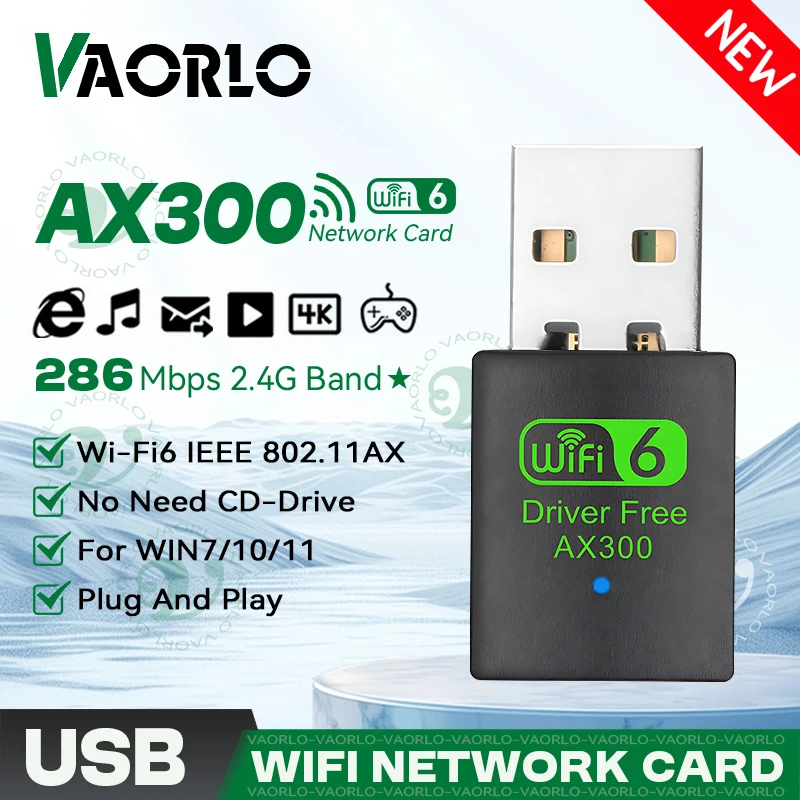 VAORLO محول USB واي فاي 6 AX300