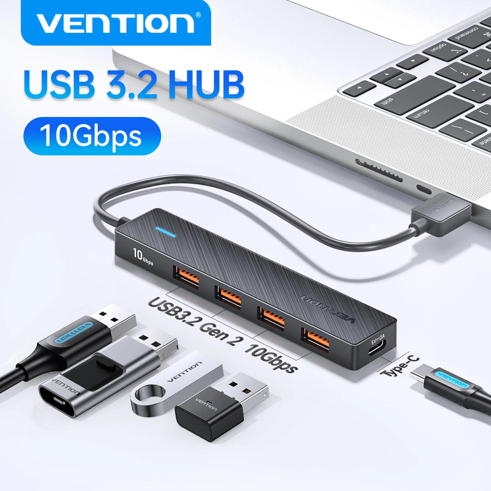 محور Vention USB 3.2 Gen2 متعدد المنافذ