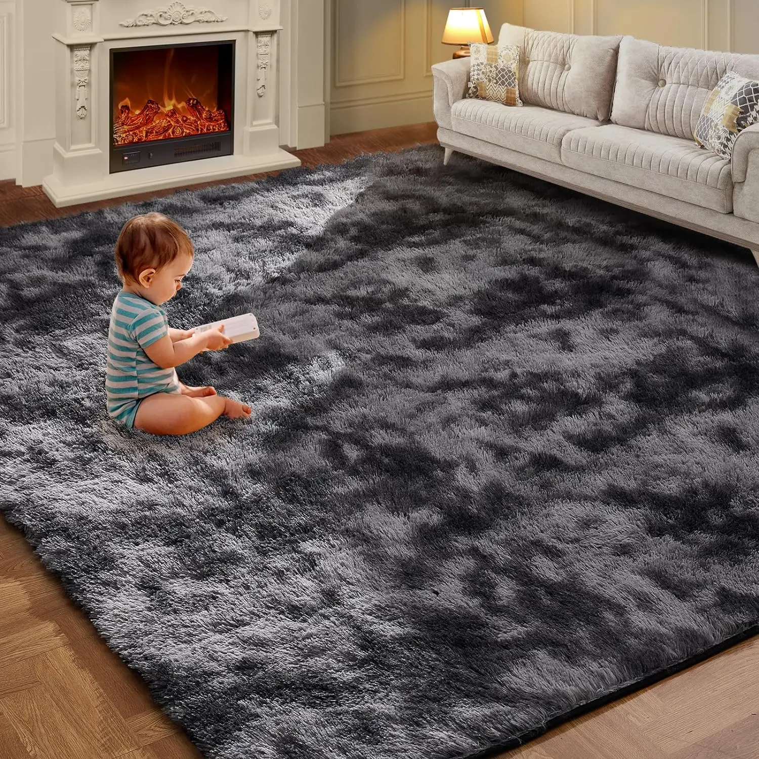 VIKAMA Tie-Dye Plush Carpet Mat