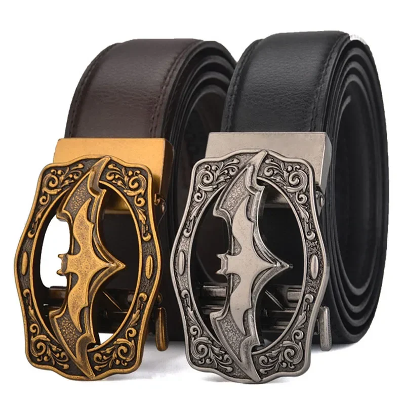 Vintage Automatic Buckle Leather Belt for Men