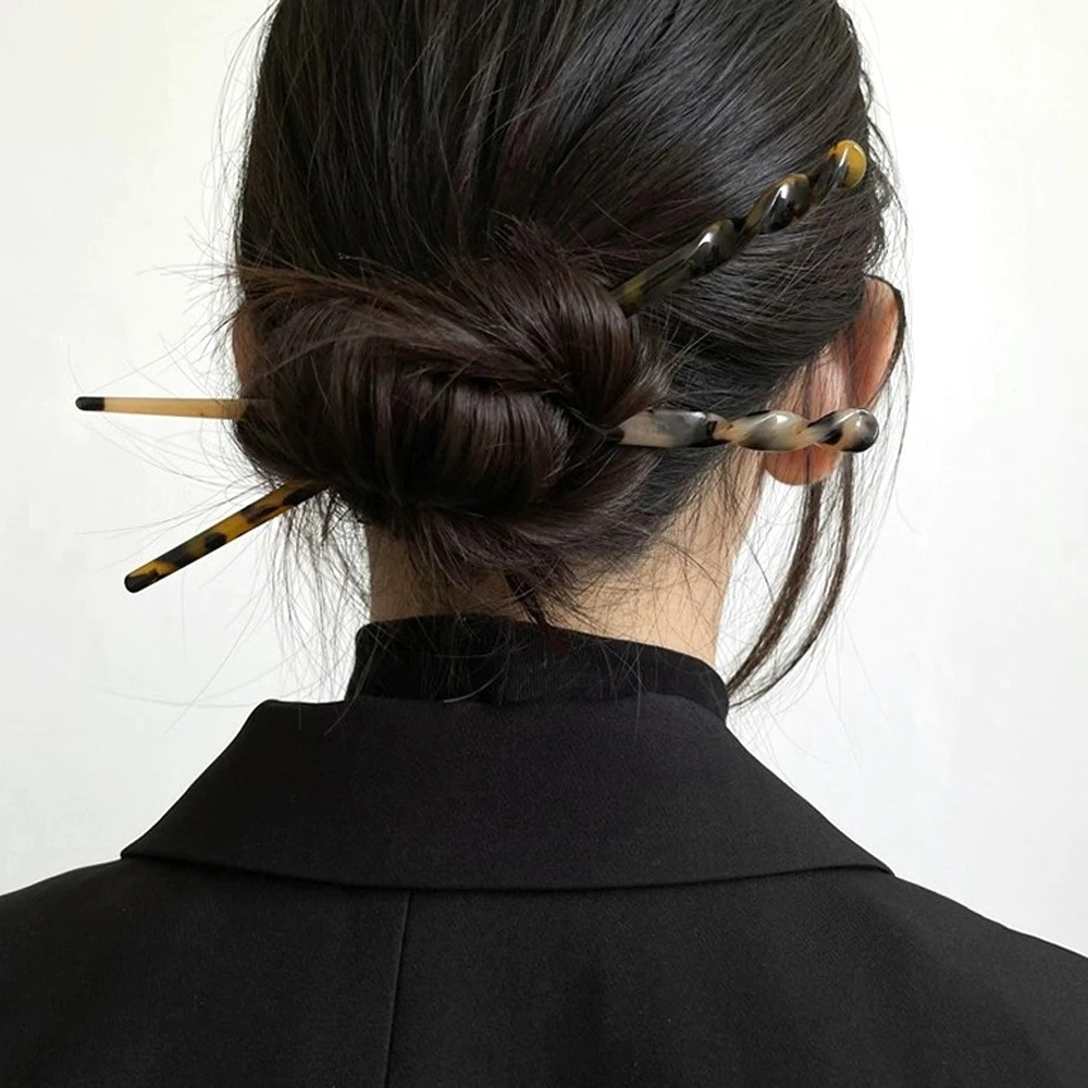 Vintage Leopard Print Hair Sticks