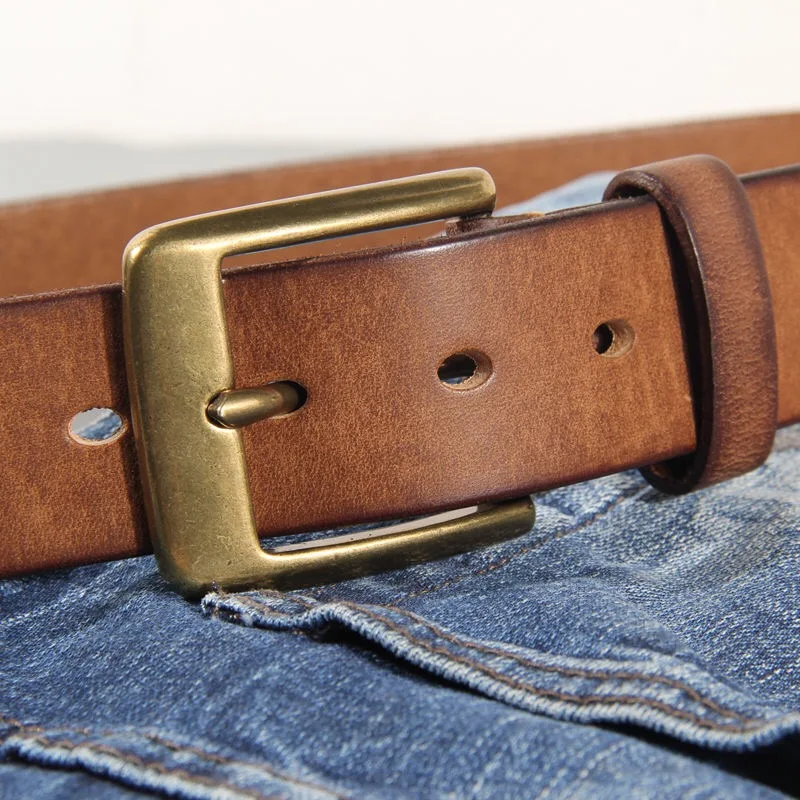 Vintage Handmade Leather Buckle Men’s Belt