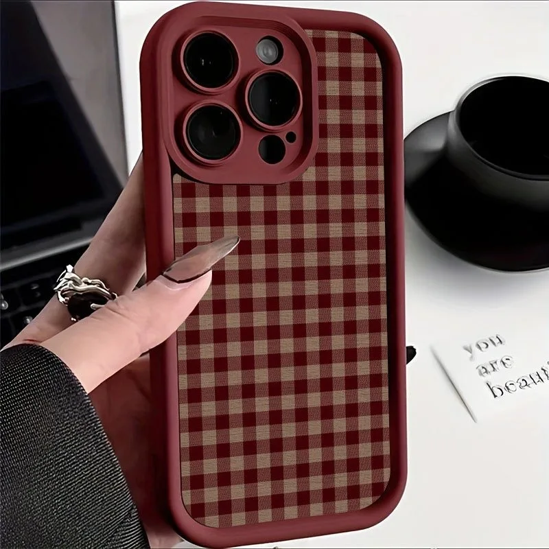 Vintage Plaid TPU Case for iPhone 17