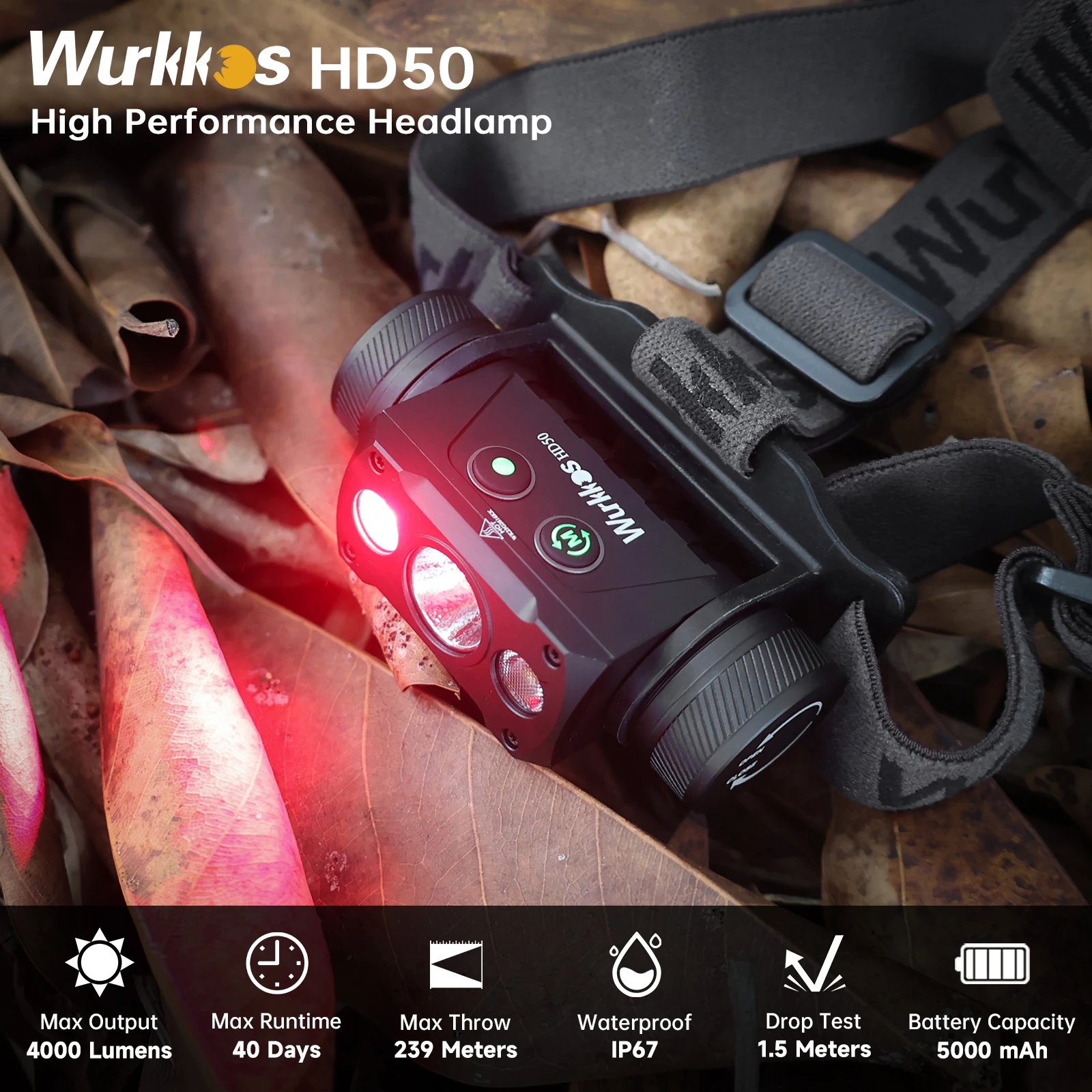 مصباح ووركوس HD50 LED القوي