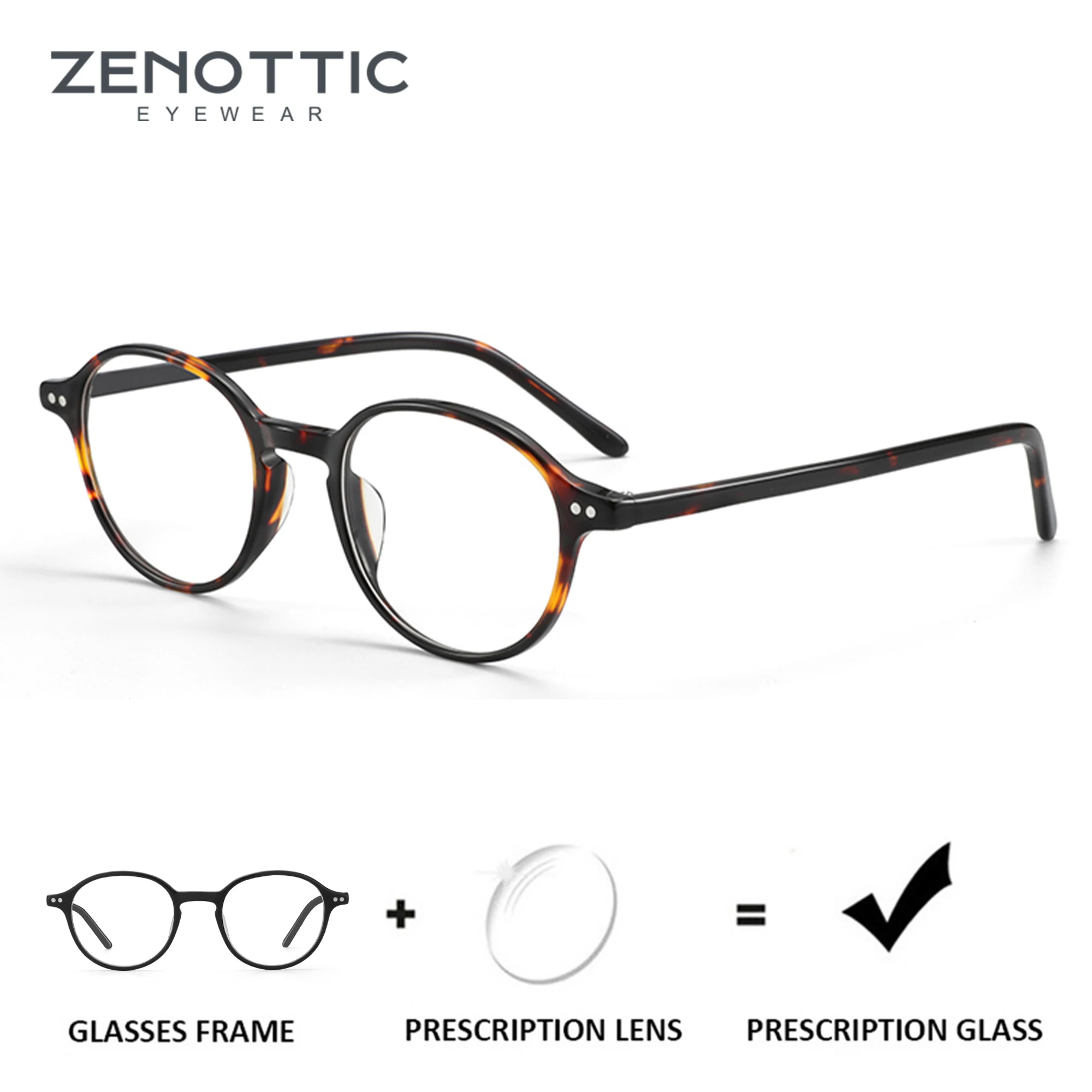 ZENOTTIC Retro Round Prescription Eyeglasses