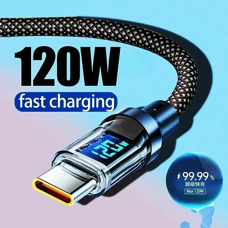 120W Fast Charging Dual USB C Cable