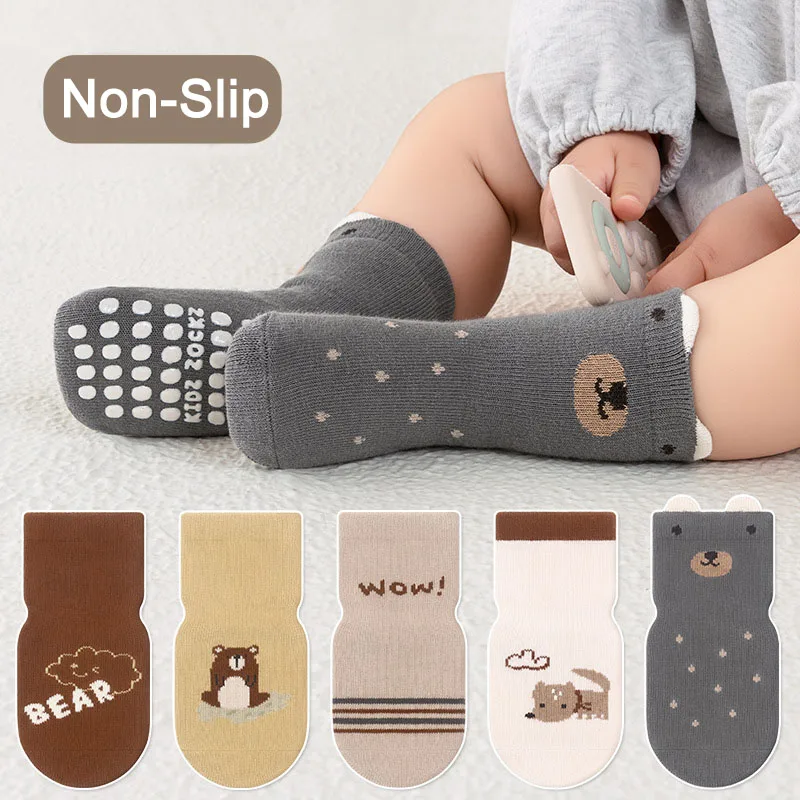 جوارب قطنية غير قابلة للانزلاق للأطفال