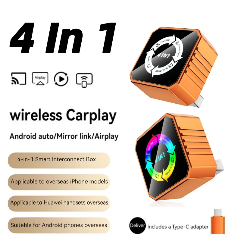 4-in-1 Wireless CarPlay Adapter for All Devices