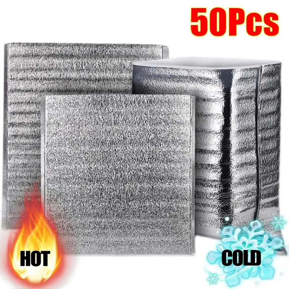 Aluminum Foil Cooler Bag Insulation Folding Picnic Portable Food Thermal Packing Bag Food Delivery Drink Carrier Insulated Bag