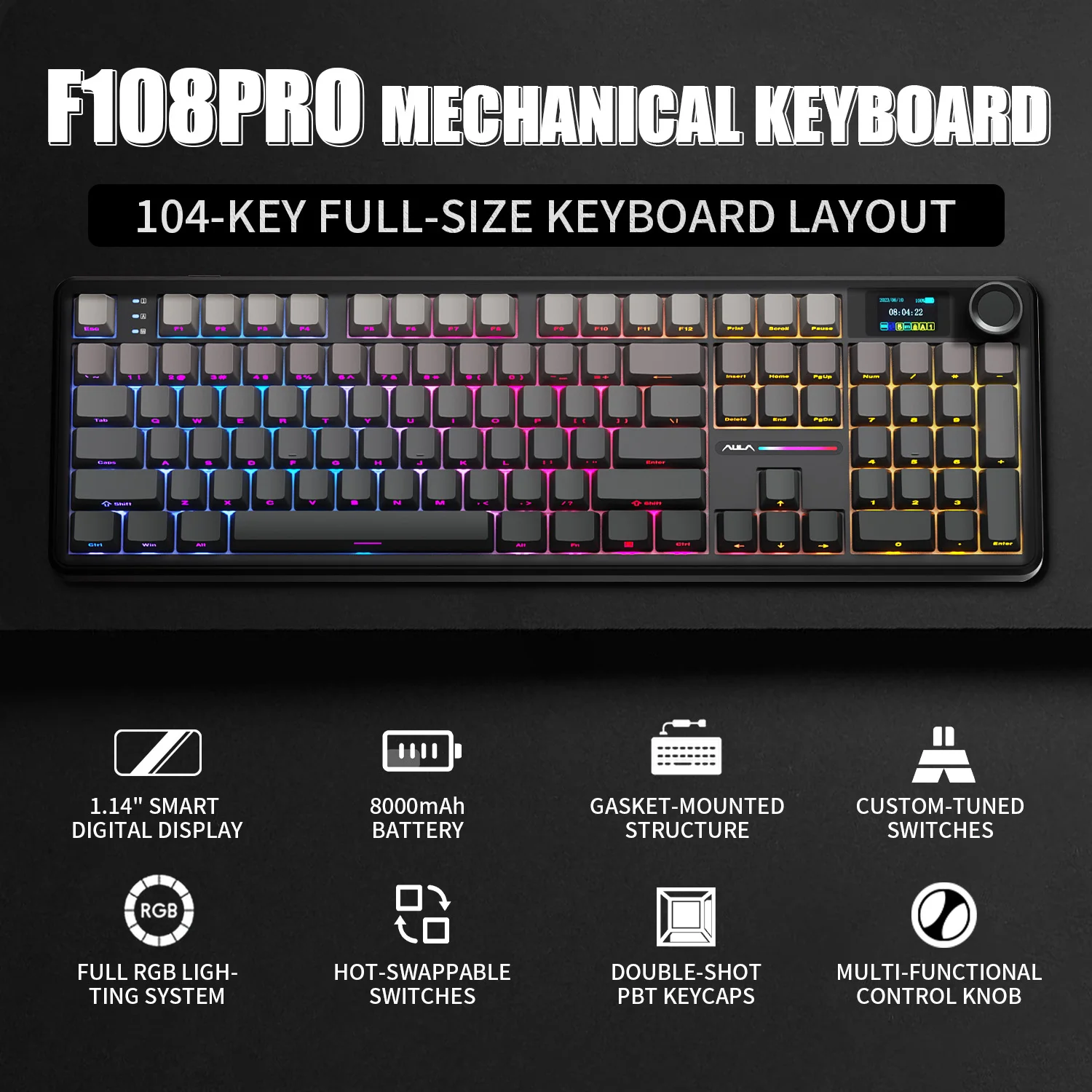 لوحة مفاتيح AULA F108 PRO الميكانيكية