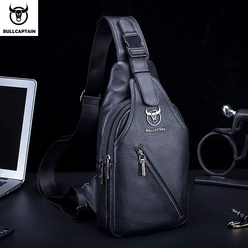 BULLCAPTAIN Men’s Leather Chest Bag