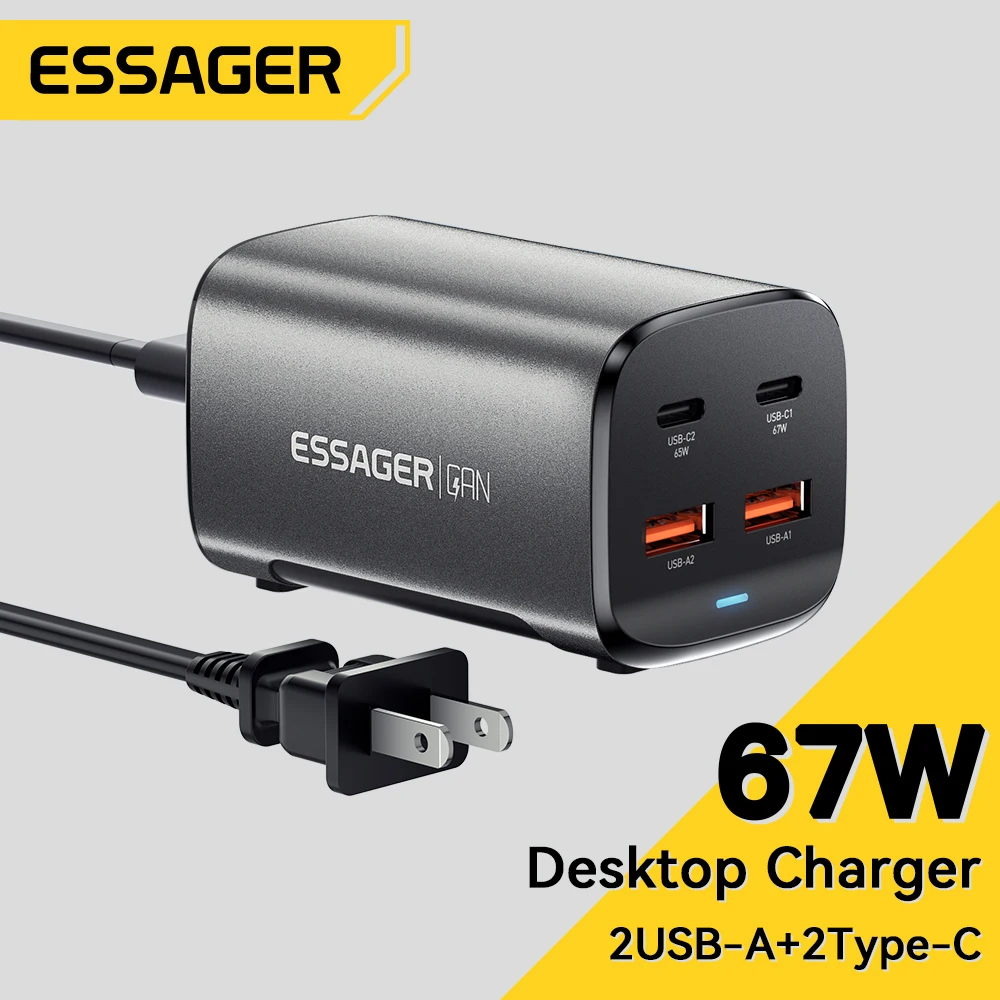 شاحن سريع Essager 67W GaN USB C