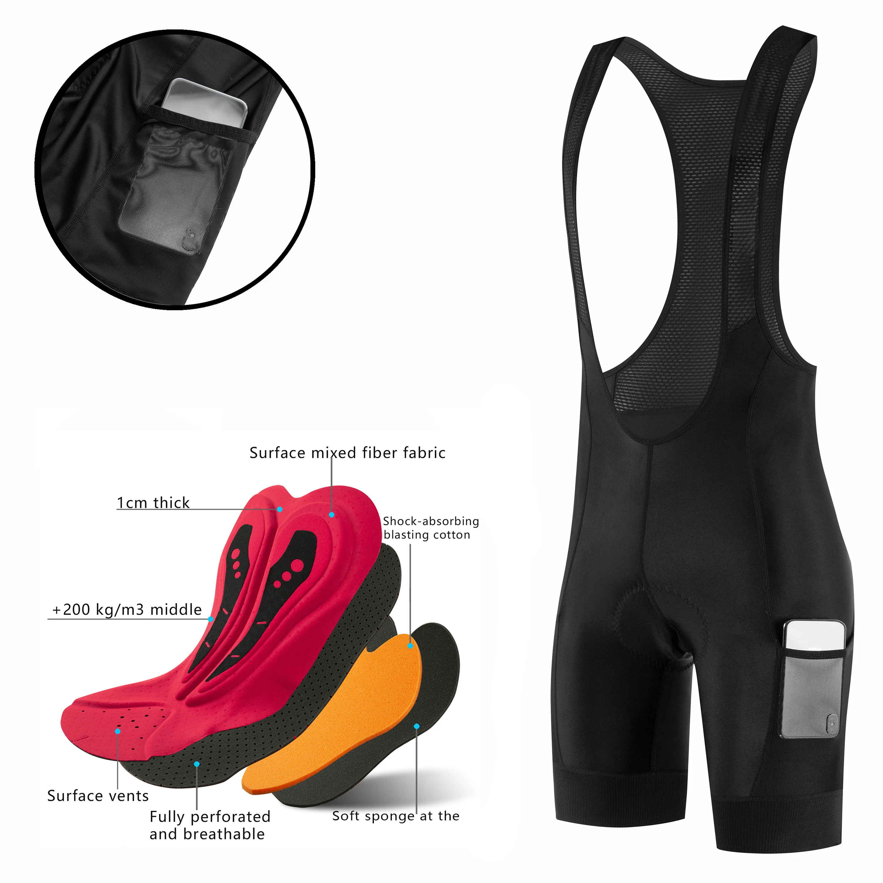 Fualrny 5D Gel Pad Cycling Bib Shorts