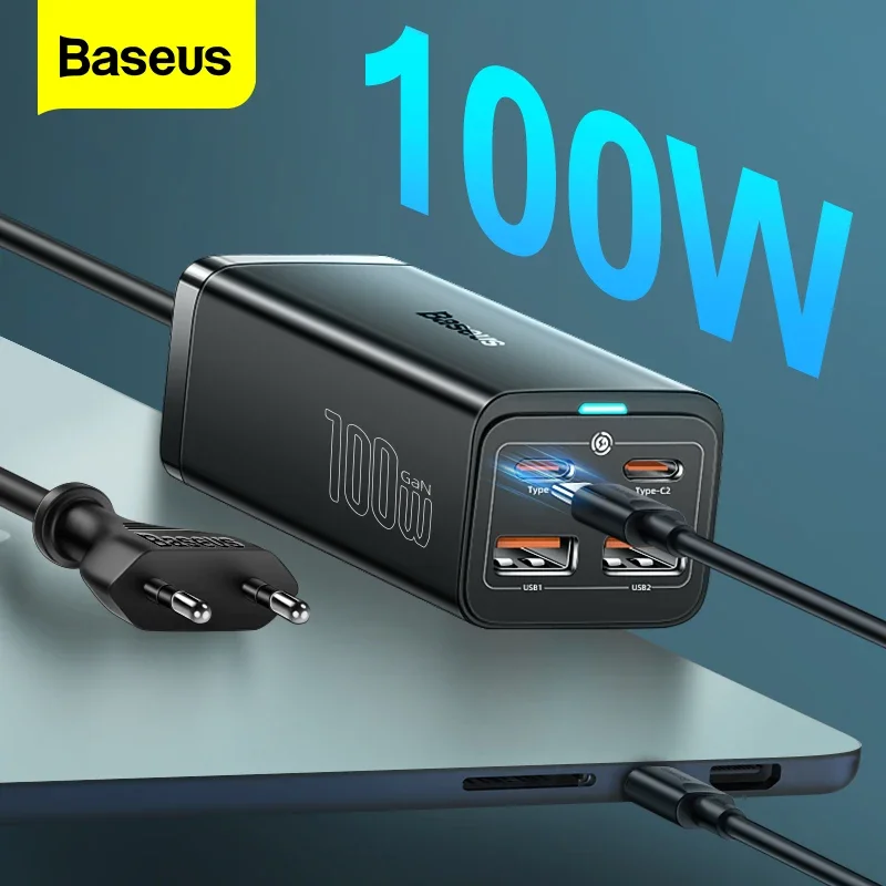 شاحن باسيوس GaN السريع 100 واط