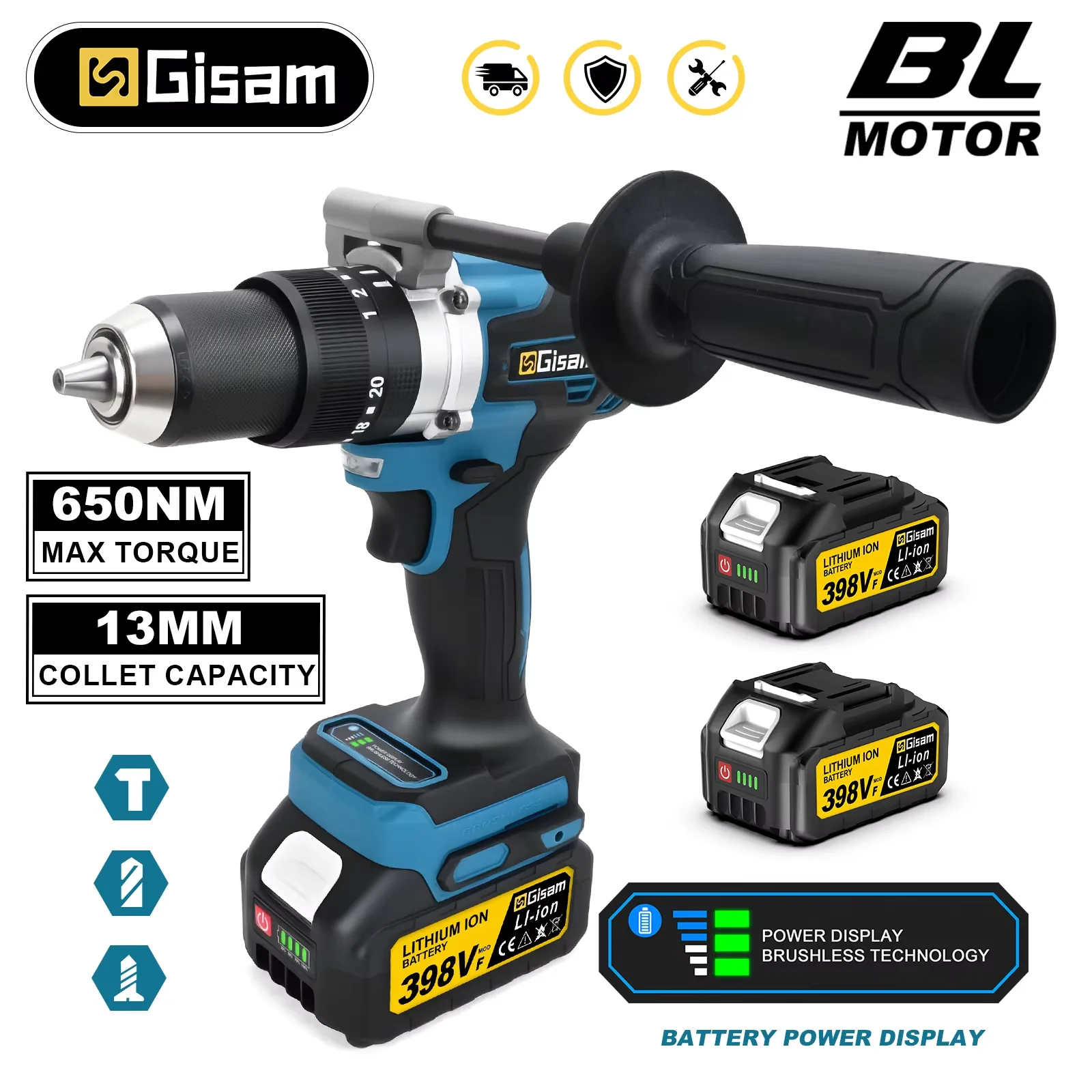 مثقاب كهربائي Gasam بقوة 650NM