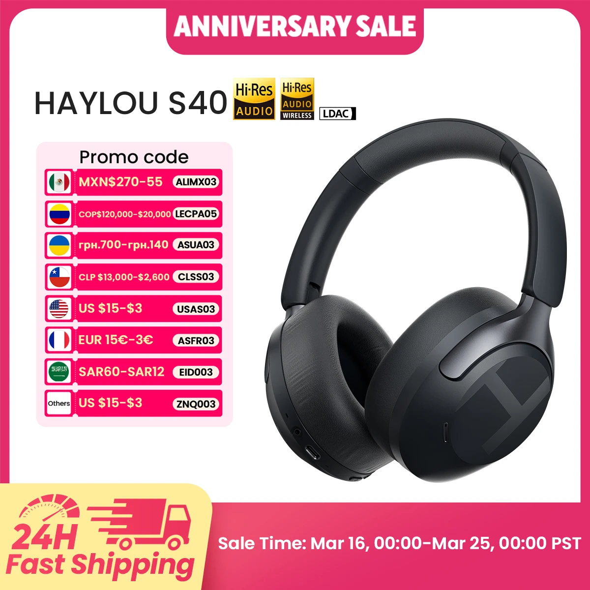 HAYLOU S40 Wireless ANC Headphones