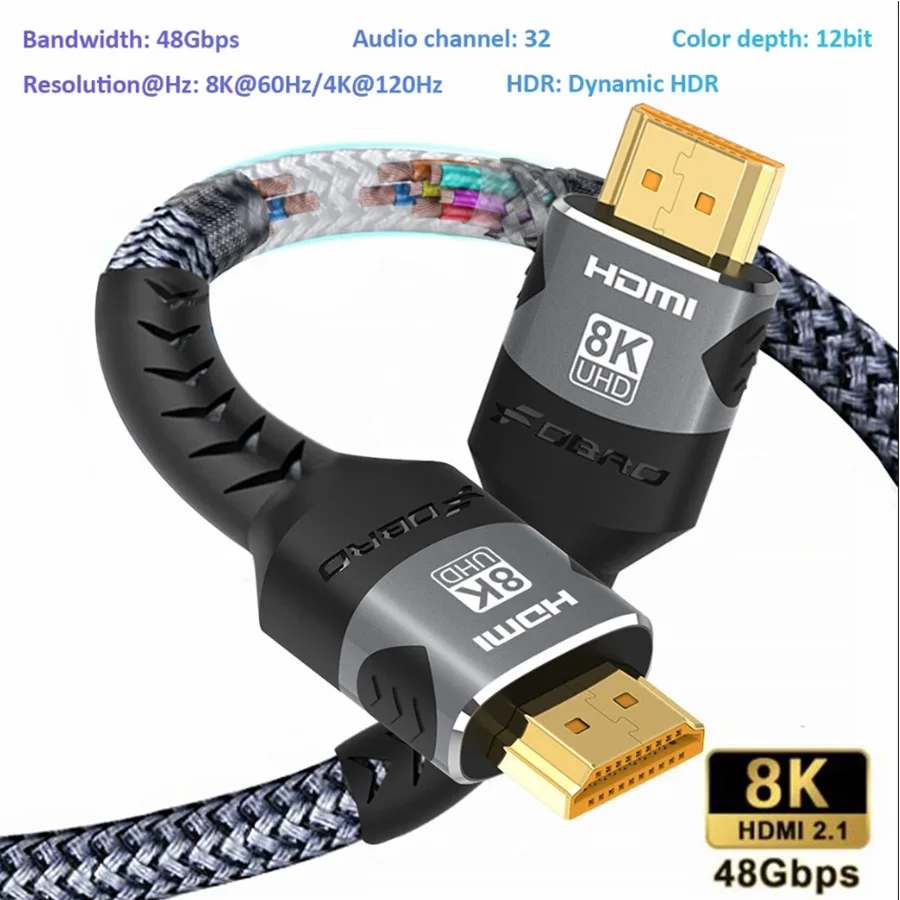 كابل HDMI 8K 2.1 عالي السرعة – جودة فائقة