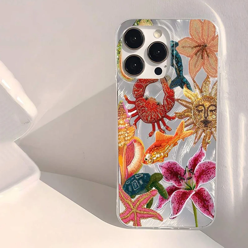 Heart-Shaped Floral Pattern Phone Case