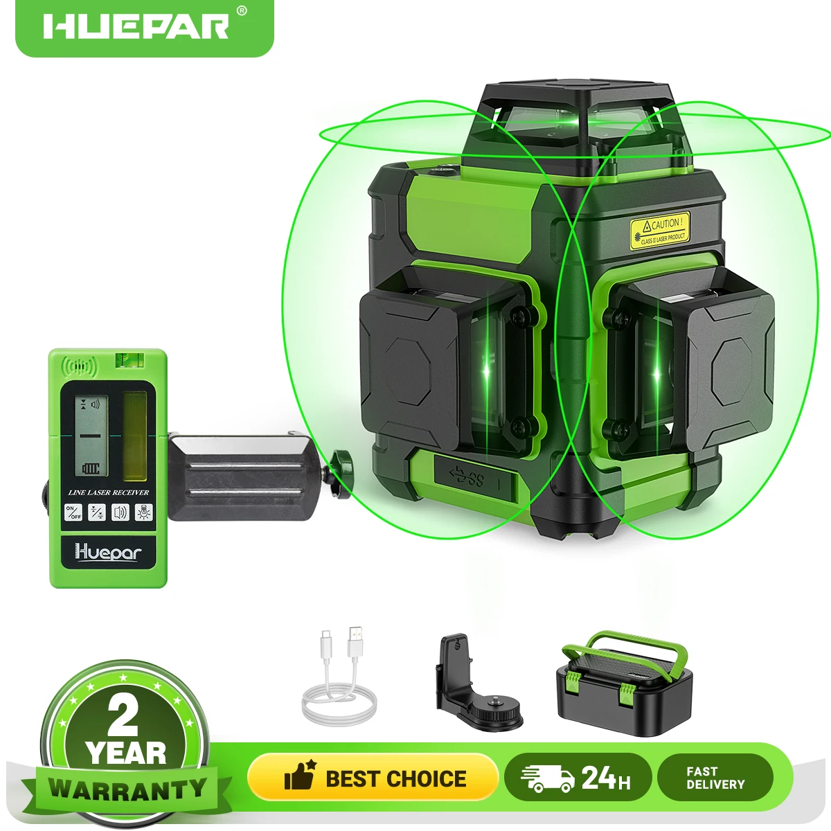 Huepar Green Beam Laser Level Tool Set