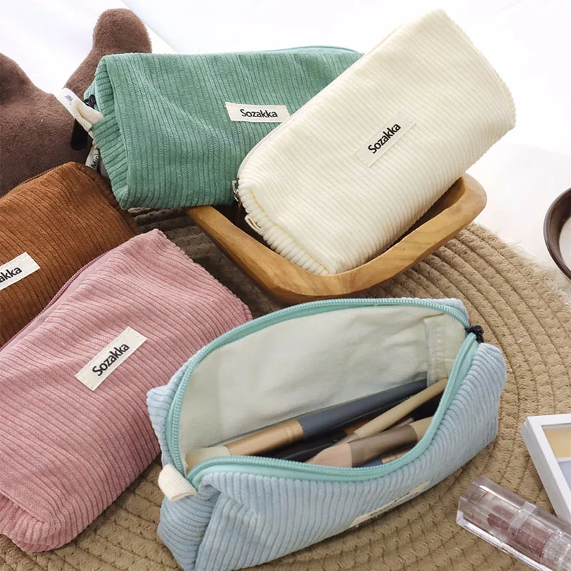 Korean Corduroy Travel Toiletry Organizer