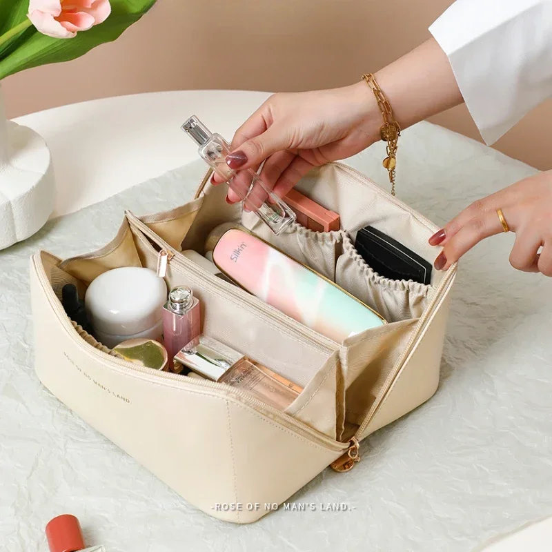 Large Capacity PU Leather Cosmetic Bag