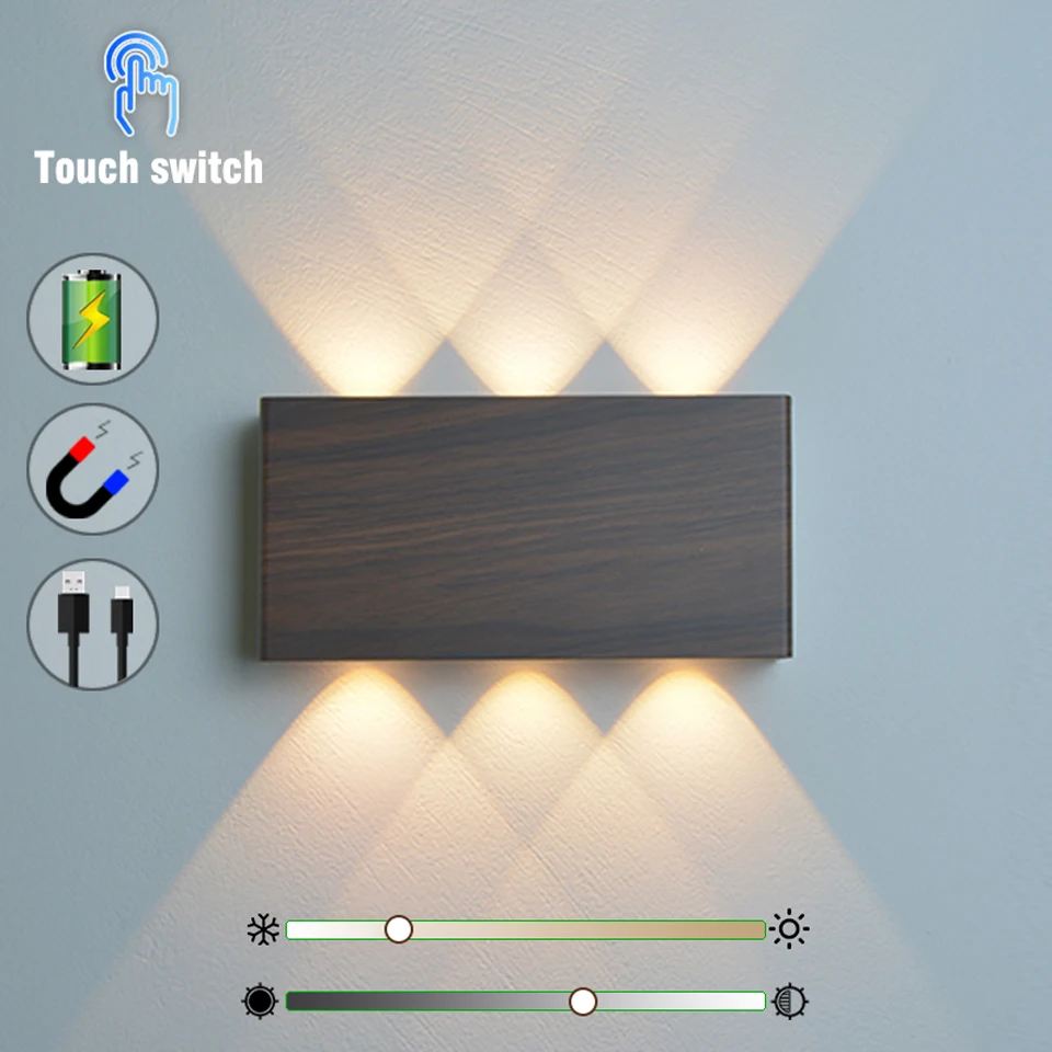مصباح LED جدار لمسة ثلاثي الألوان