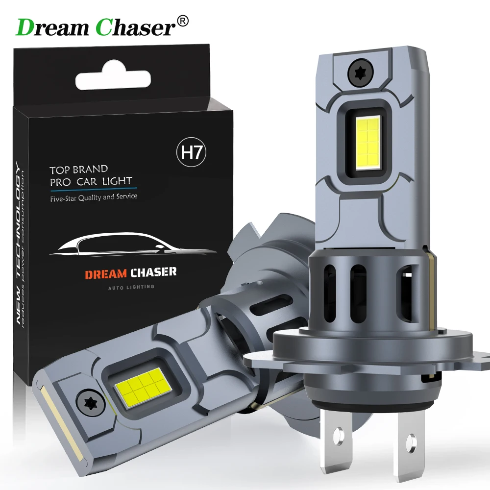 مراجعة مصباح حلم المطارد 20000LM Mini H7 LED: قوة إضاءة 120 واط لكشافات السيارات