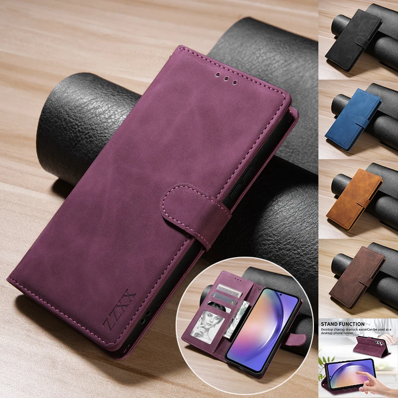 Magnetic Flip Leather Wallet Case for Samsung
