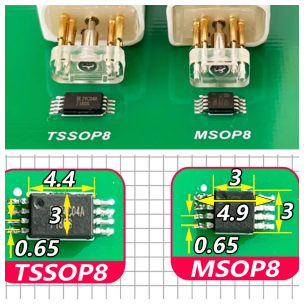 Mil Probe Line MSOP8 TSSOP8 Test Fixture