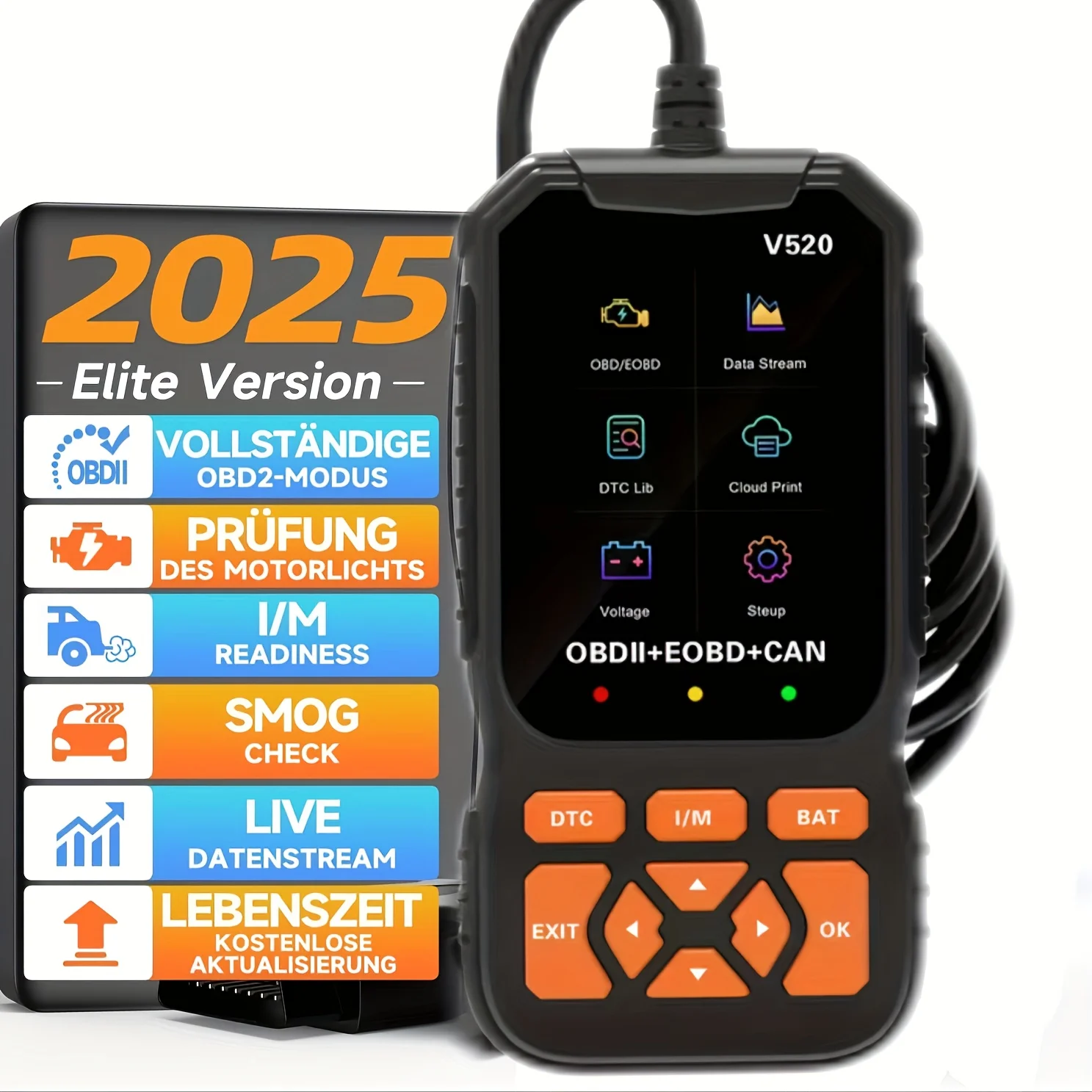 أداة تشخيص السيارة Obd2 الاحترافية V520