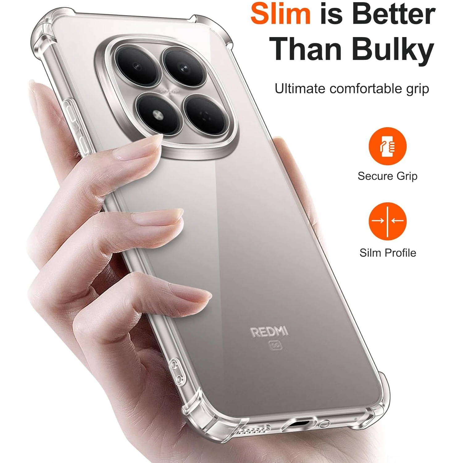Shockproof Transparent TPU Case for Redmi Note 15