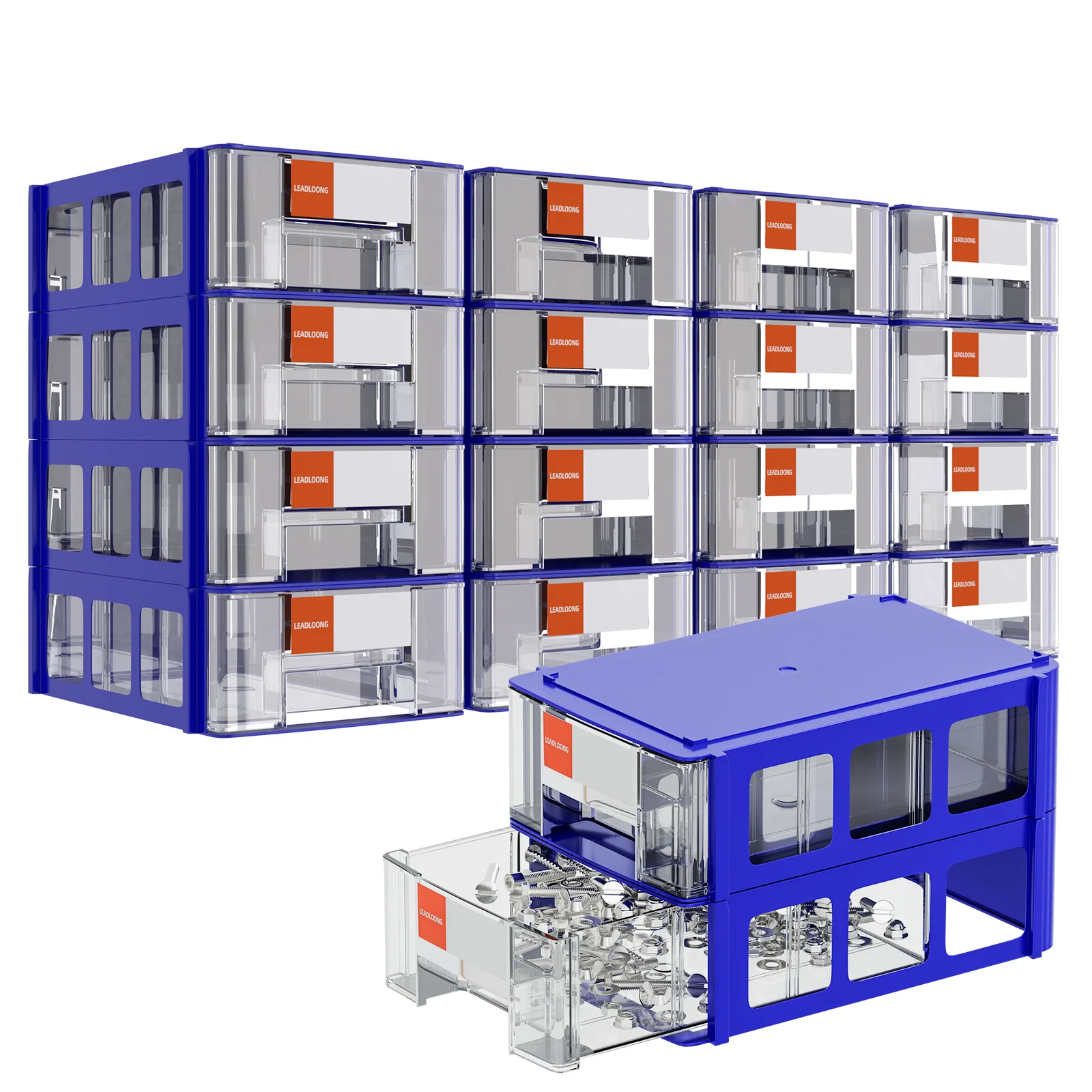 Stackable Plastic Mini Storage Boxes Set