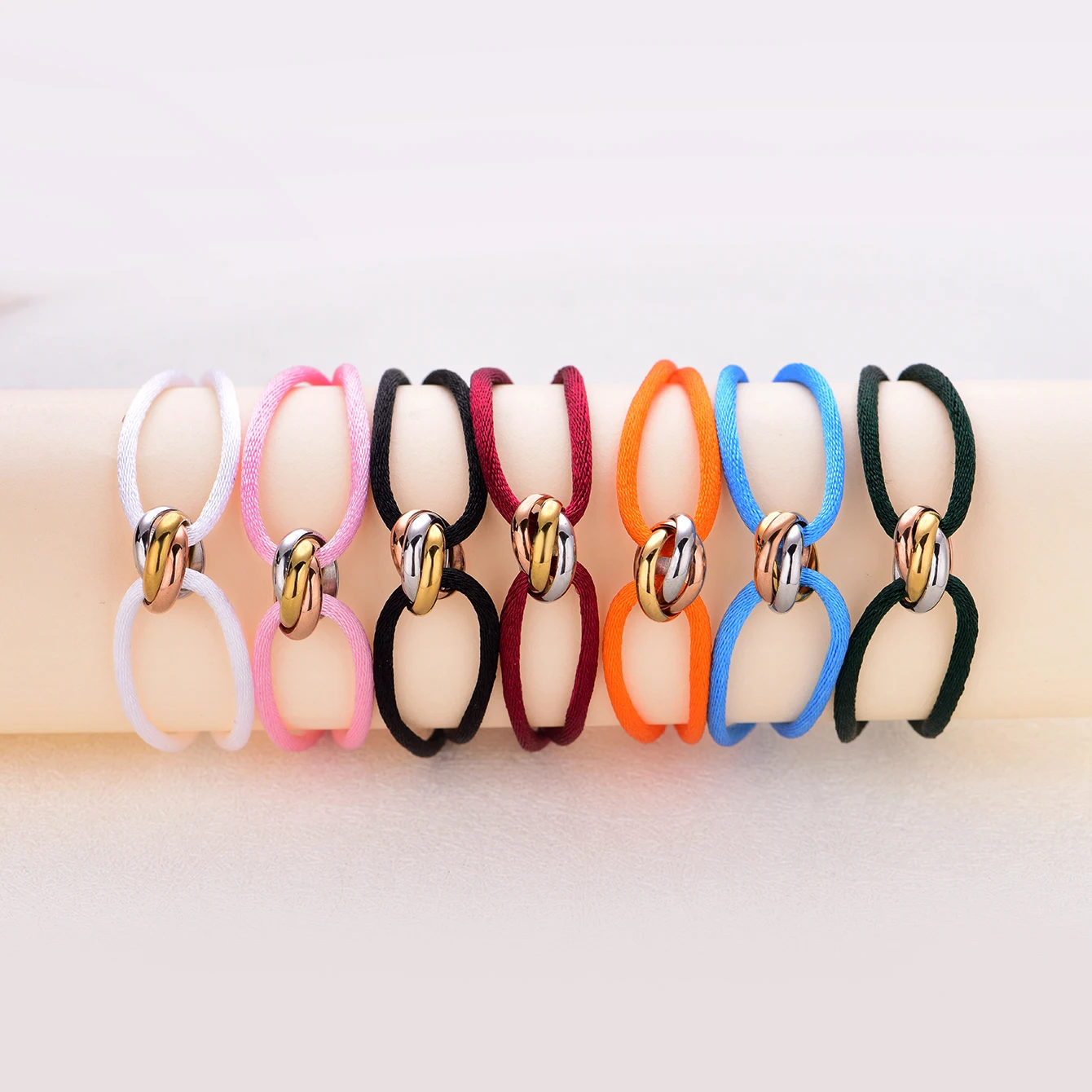 Trinity Bracelet with Colorful Rope Design