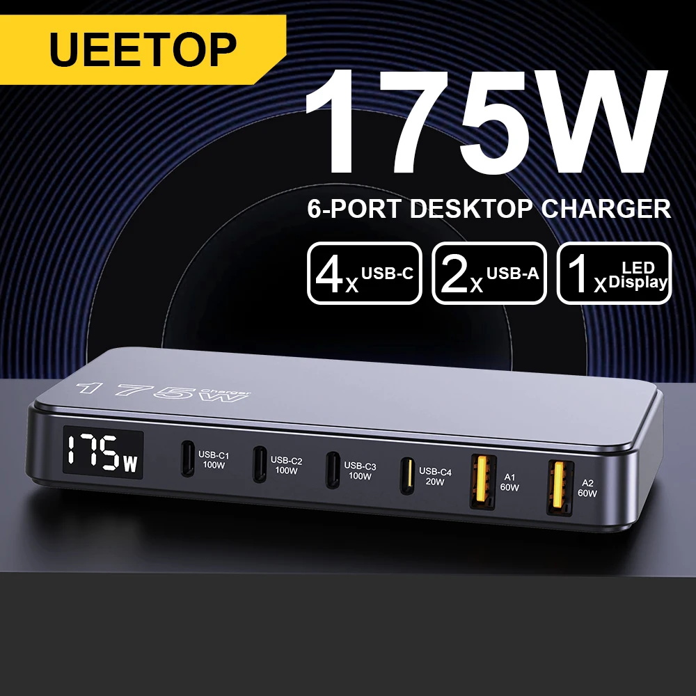 Ueetop 175W GaN USB C Charger