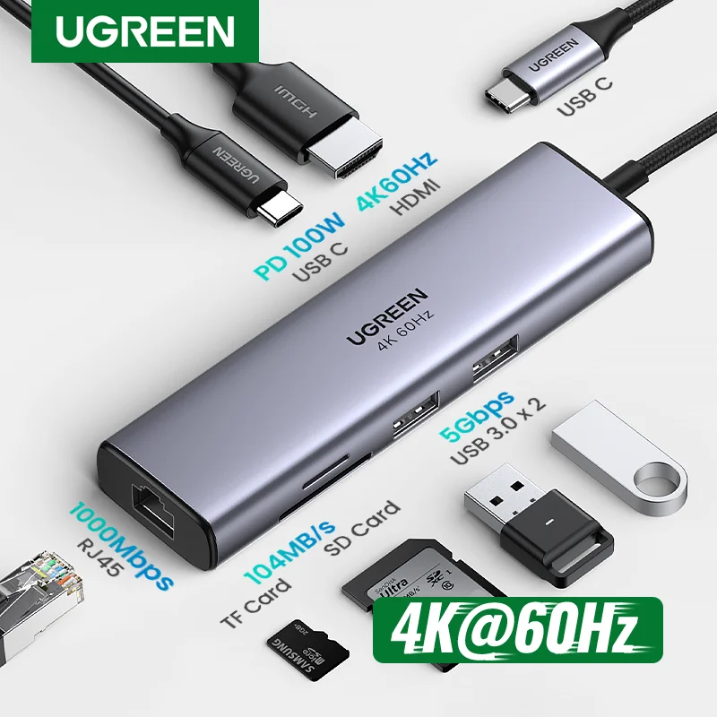 محطة إرساء UGREEN USB C 7 في 1