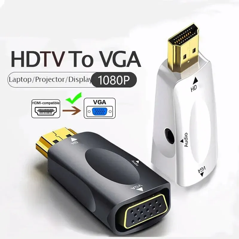 محول VGA إلى HDMI 1080p مع صوت – سهل الاستخدام