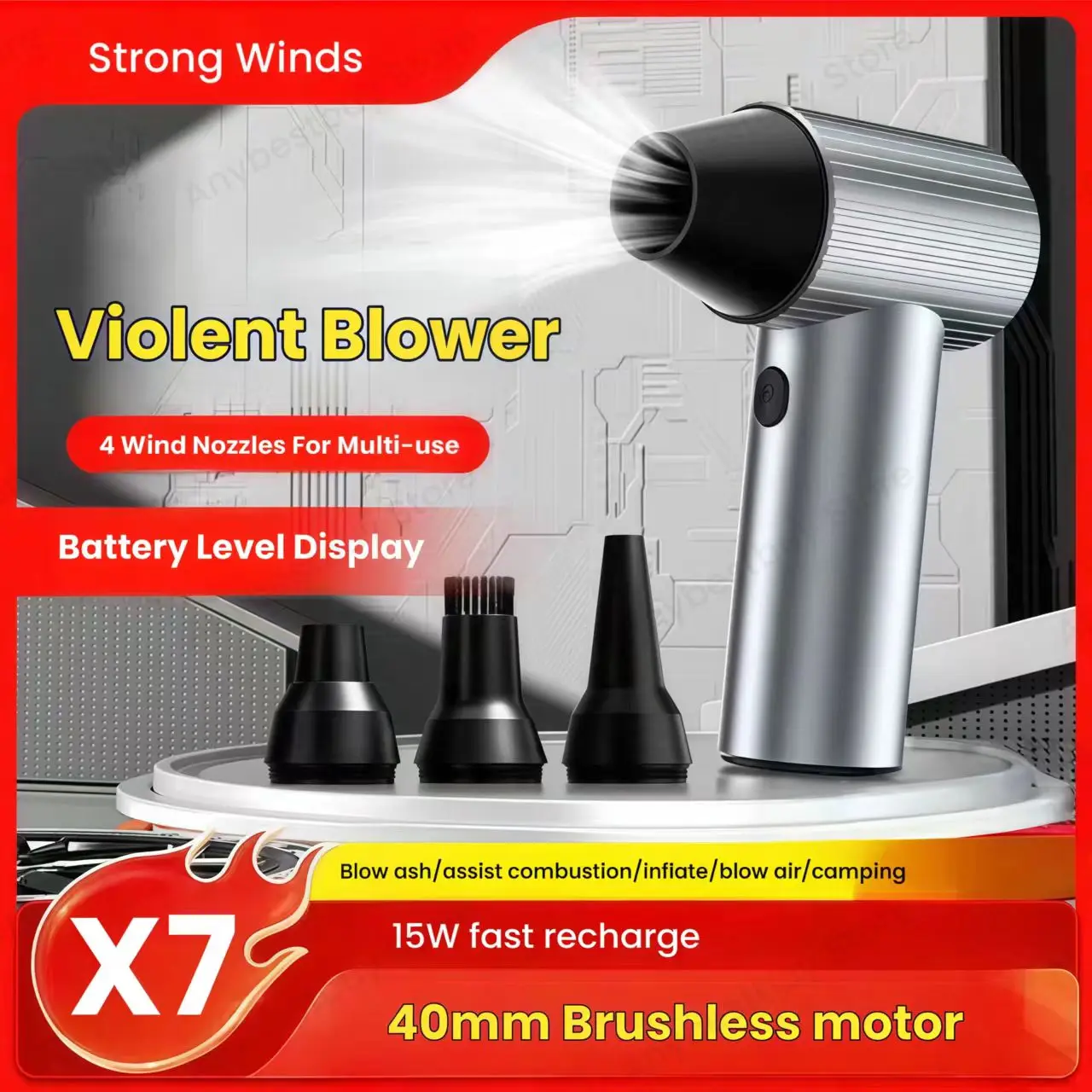 X7 Turbo Fan Air Duster 500g Power