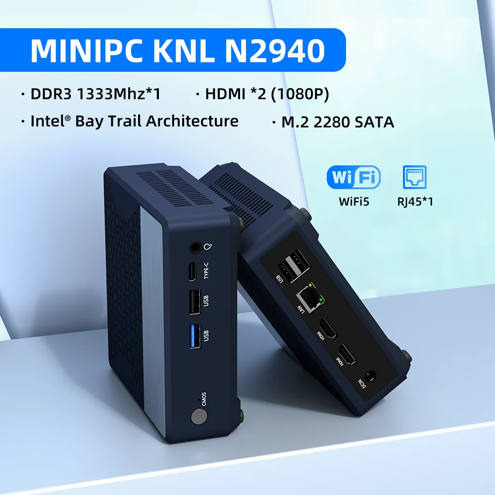 ZXIPC كمبيوتر صغير Zen+ Pocket Intel ® باي تريل N2940 شاشة مزدوجة إنتل ® رسومات عالية الدقة 1G LAN WIFI5 BT 4.2 DDR3 NUC